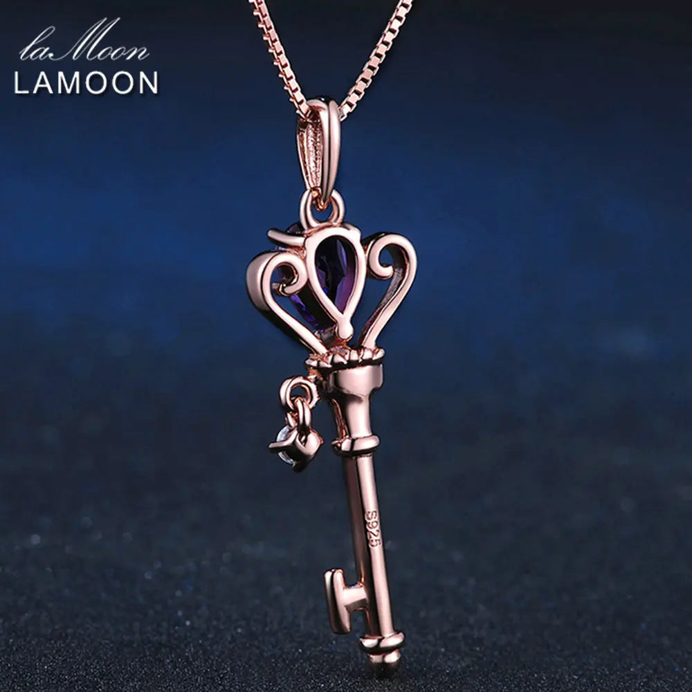 👑 Collier Clé Couronne en Argent 925 – Lamoon