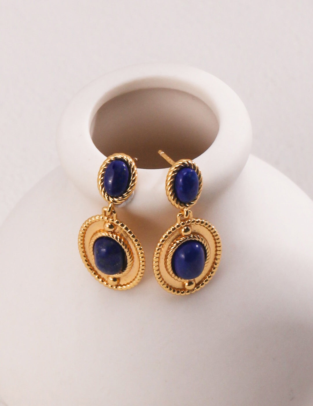 🌌Boucles Pendantes Lapis-Lazuli – Élégance Naturelle