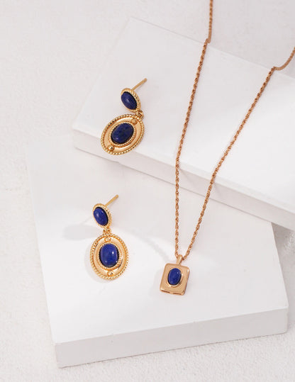 🌌Boucles Pendantes Lapis-Lazuli – Élégance Naturelle
