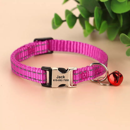🐱 Collier Personnalisé Réfléchissant – Sécurité & Tendresse