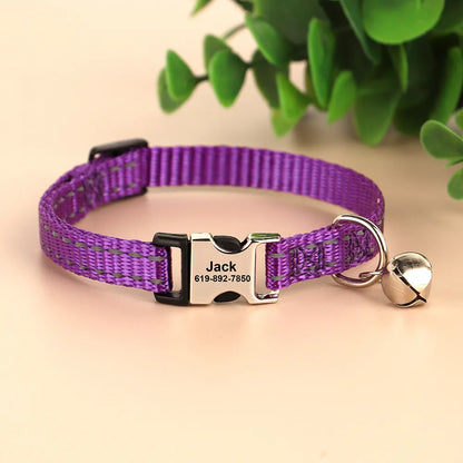 🐱 Collier Personnalisé Réfléchissant – Sécurité & Tendresse