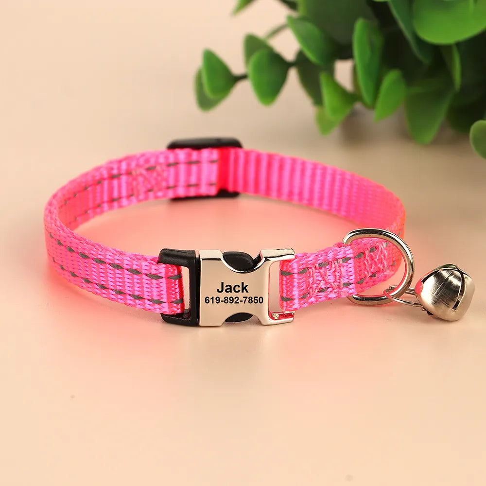 🐱 Collier Personnalisé Réfléchissant – Sécurité & Tendresse