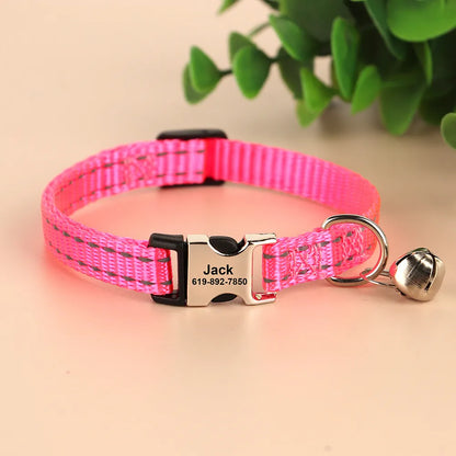🐱 Collier Personnalisé Réfléchissant – Sécurité & Tendresse