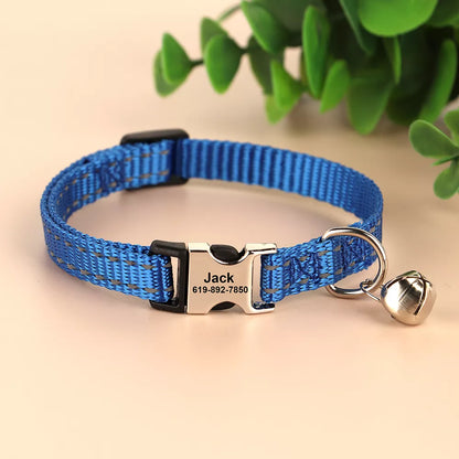 🐱 Collier Personnalisé Réfléchissant – Sécurité & Tendresse