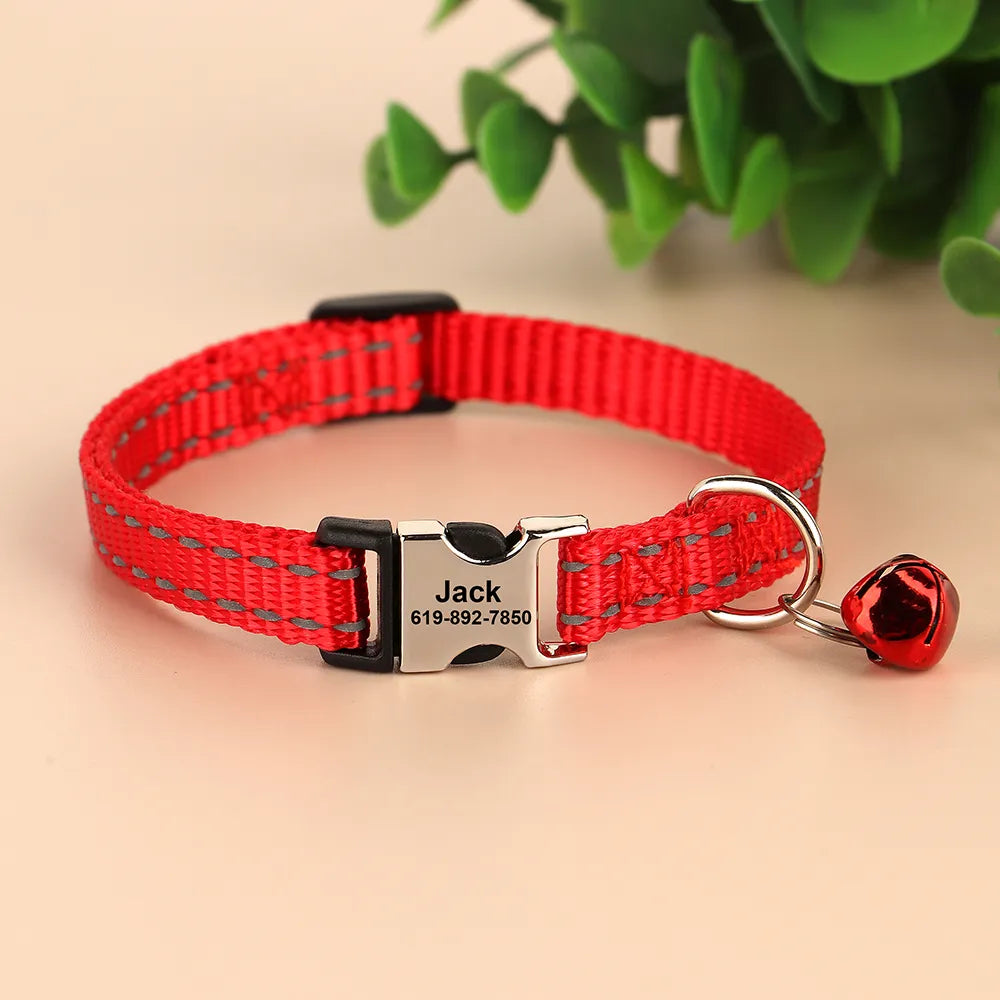 🐱 Collier Personnalisé Réfléchissant – Sécurité & Tendresse