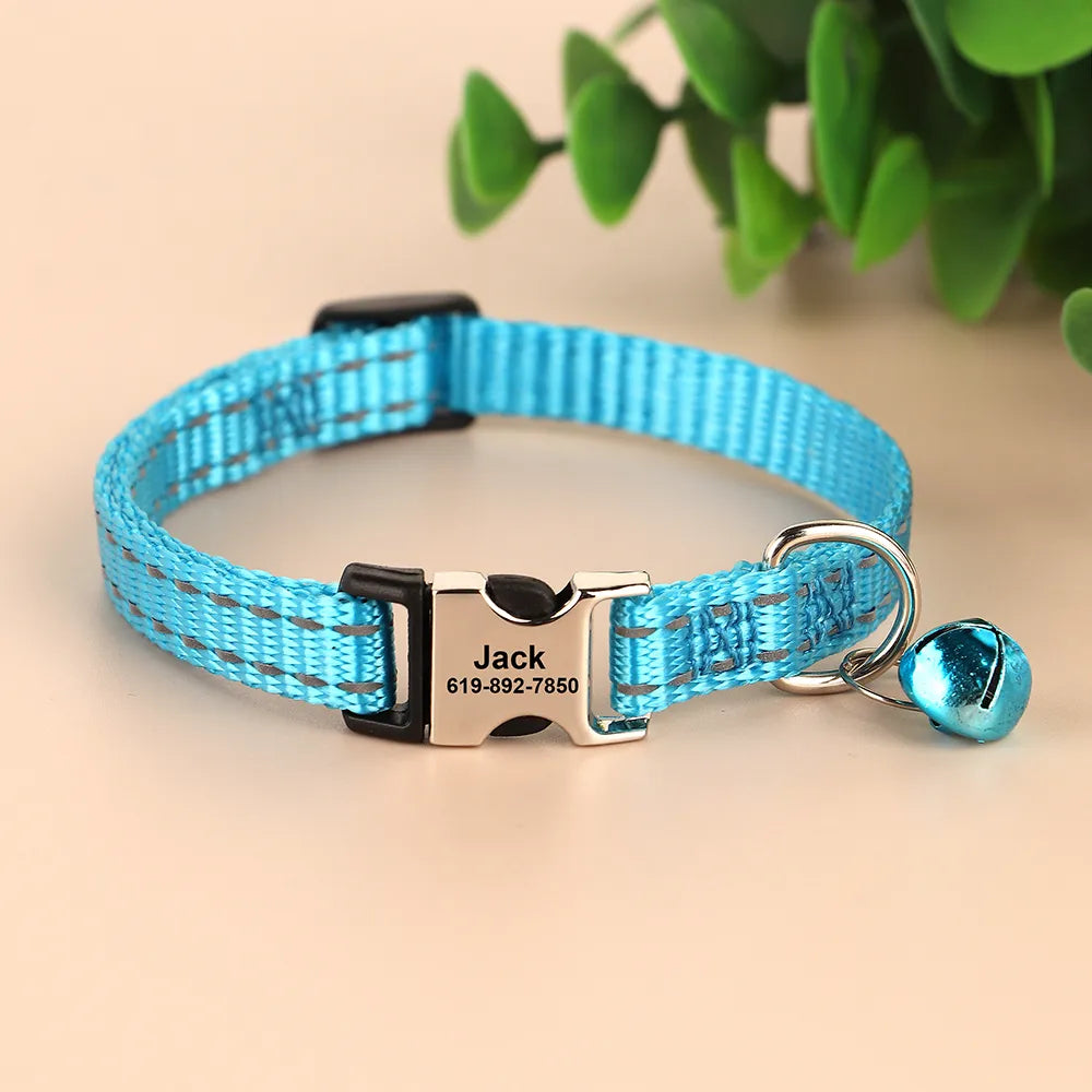 🐱 Collier Personnalisé Réfléchissant – Sécurité & Tendresse