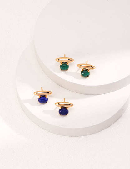 💙 Clous d’Oreilles Lapis-Lazuli – Élégance & Énergie