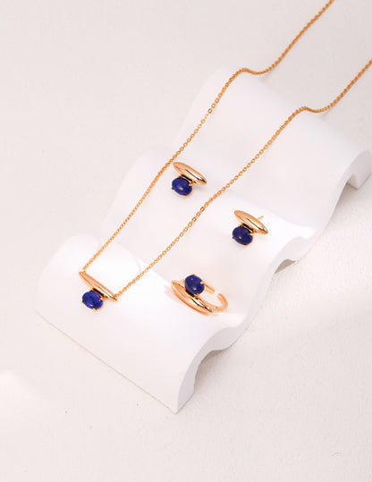 💙 Clous d’Oreilles Lapis-Lazuli – Élégance & Énergie